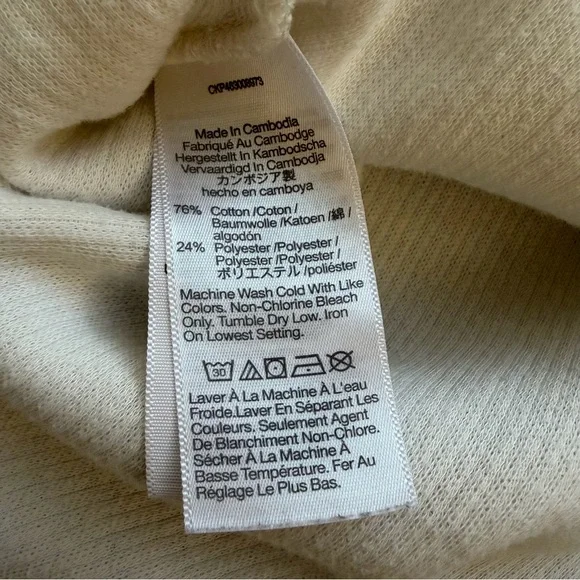 Madewell White Ivory Knot-Front Ribbed Long Sleeve Size Small Women’s - Picture 5 of 5